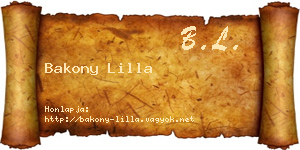 Bakony Lilla névjegykártya