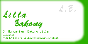 lilla bakony business card